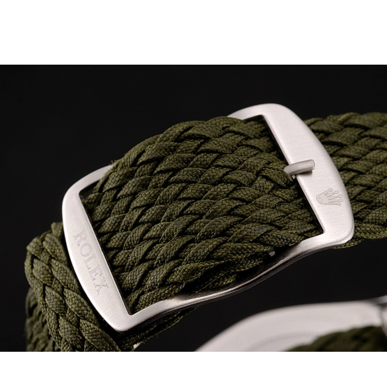 Aaa replica watch Green Fabric Yacht Rolex Master 1453869 Bracelet Green Dial 0823